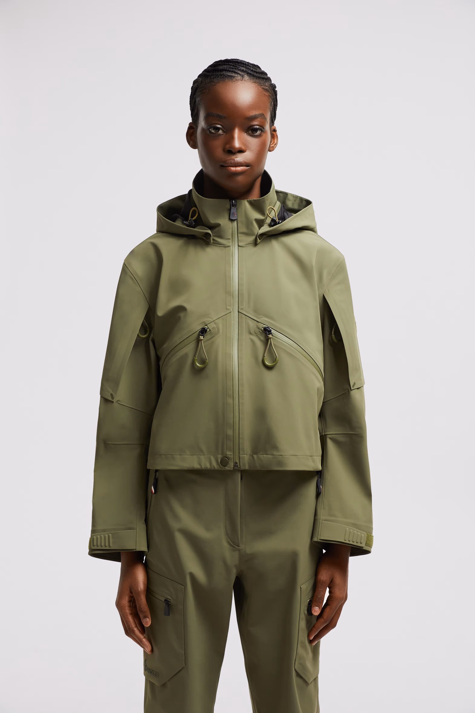 Kibira Hooded Shell Jacket Women Sage Green Moncler 3